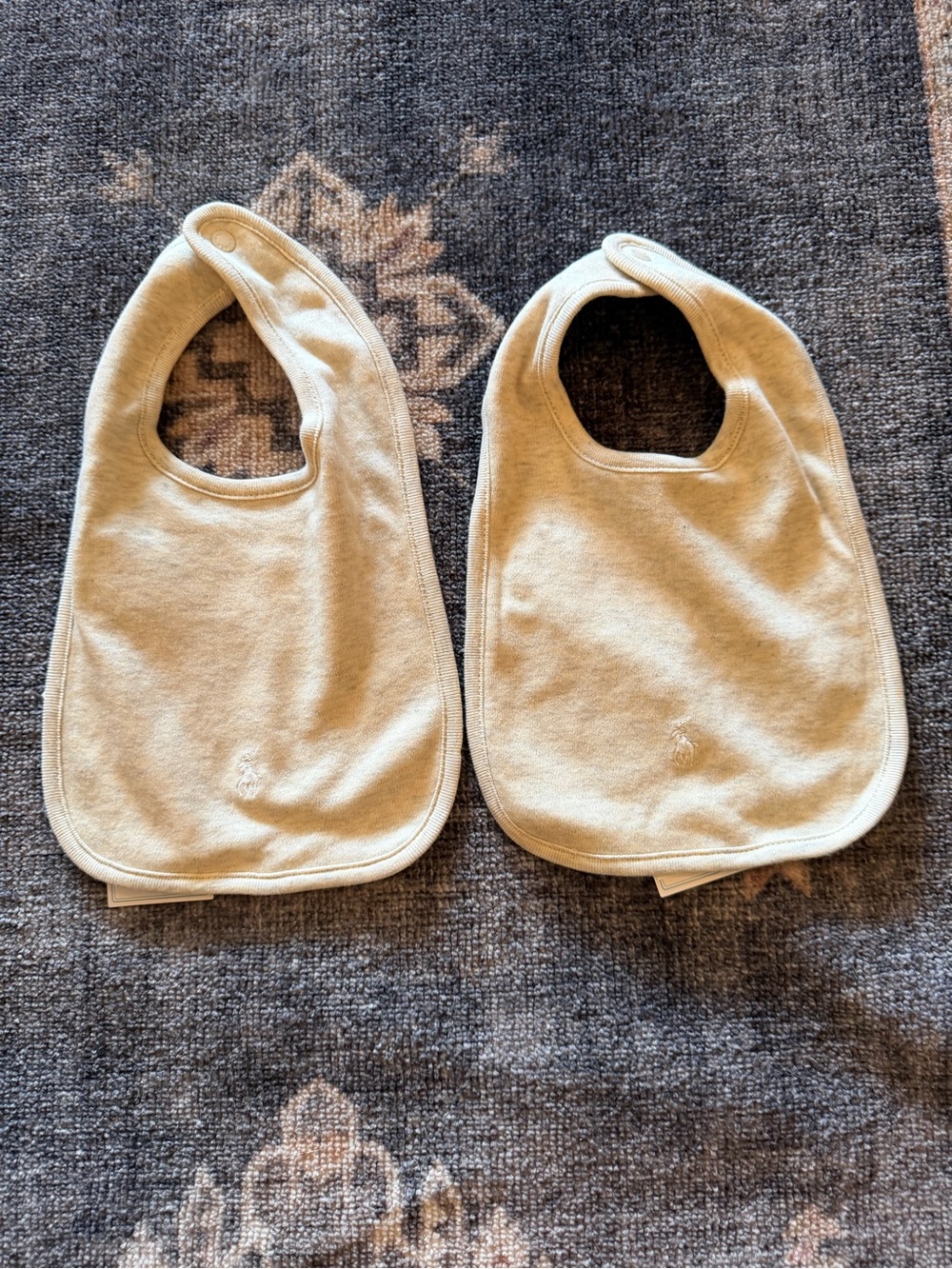 Ralph Lauren Neutral Beige Baby Bibs - Pack of 2